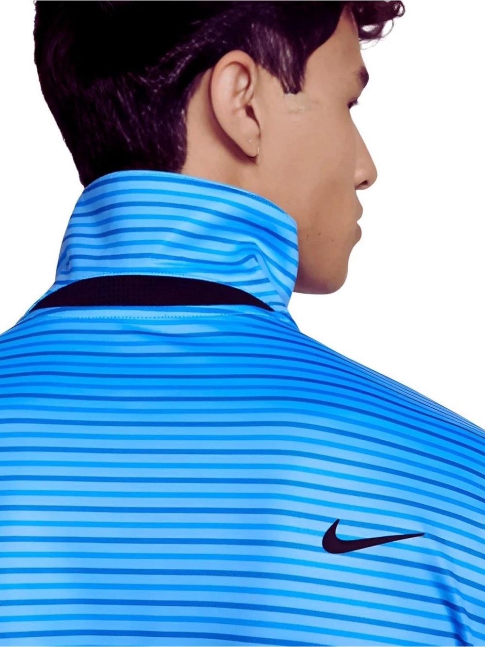 Nike Men's Dri-FIT Tour Golf Polo Blue | Black (Stripes) - Picture 5 of 6